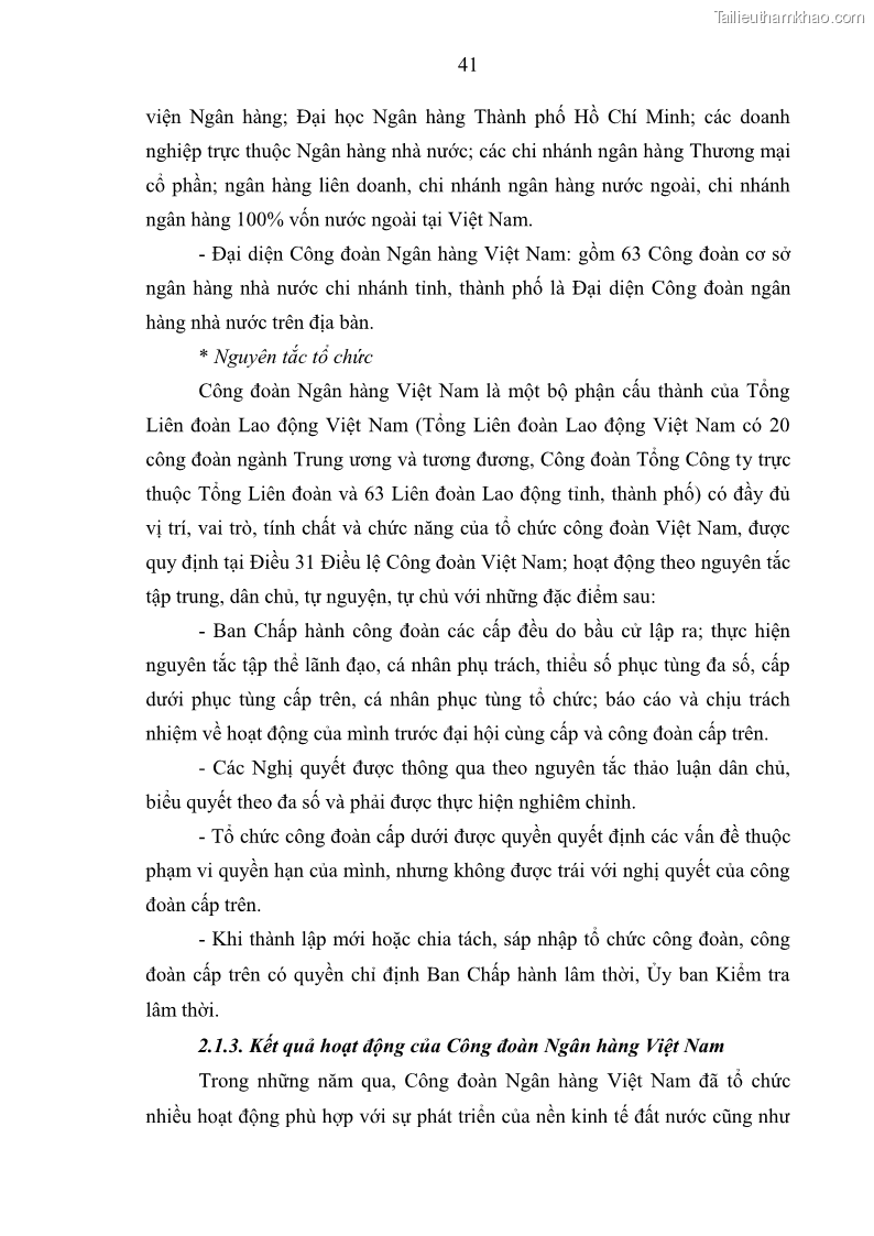 Luận văn thạc sĩ quản trị nhân lực Nâng cao chất lượng đội ngũ cán bộ Công đoàn Ngân hàng Việt Nam - 7 Trang 49