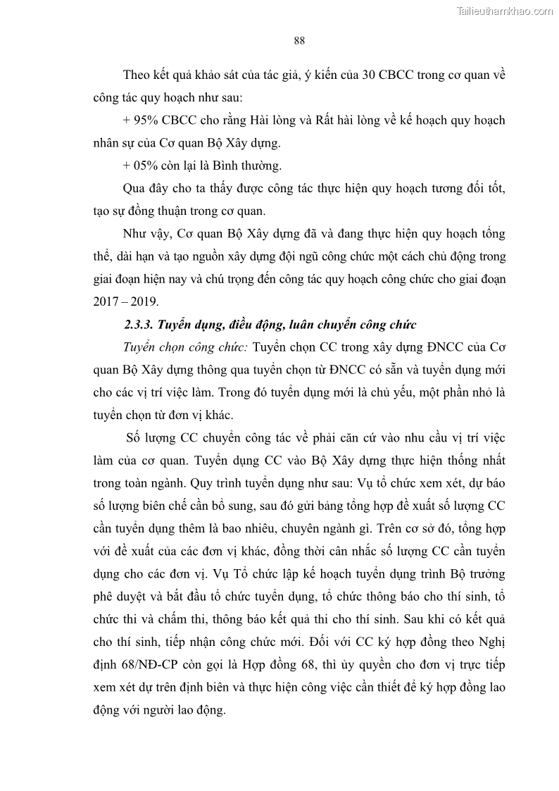 Luận văn thạc sĩ quản trị nhân lực Nâng cao chất lượng đội ngũ công chức Cơ quan Bộ Xây dựng - 13 Trang 97