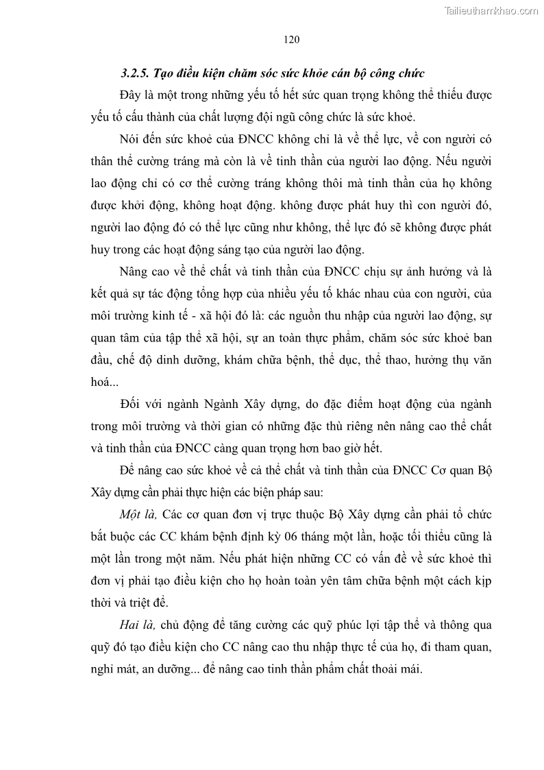 Luận văn thạc sĩ quản trị nhân lực Nâng cao chất lượng đội ngũ công chức Cơ quan Bộ Xây dựng - 17 Trang 129