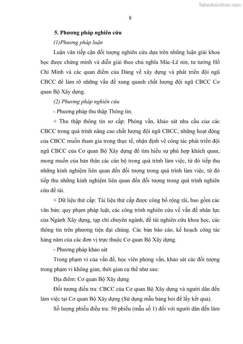 Luận văn thạc sĩ quản trị nhân lực Nâng cao chất lượng đội ngũ công chức Cơ quan Bộ Xây dựng - 3 Trang 17