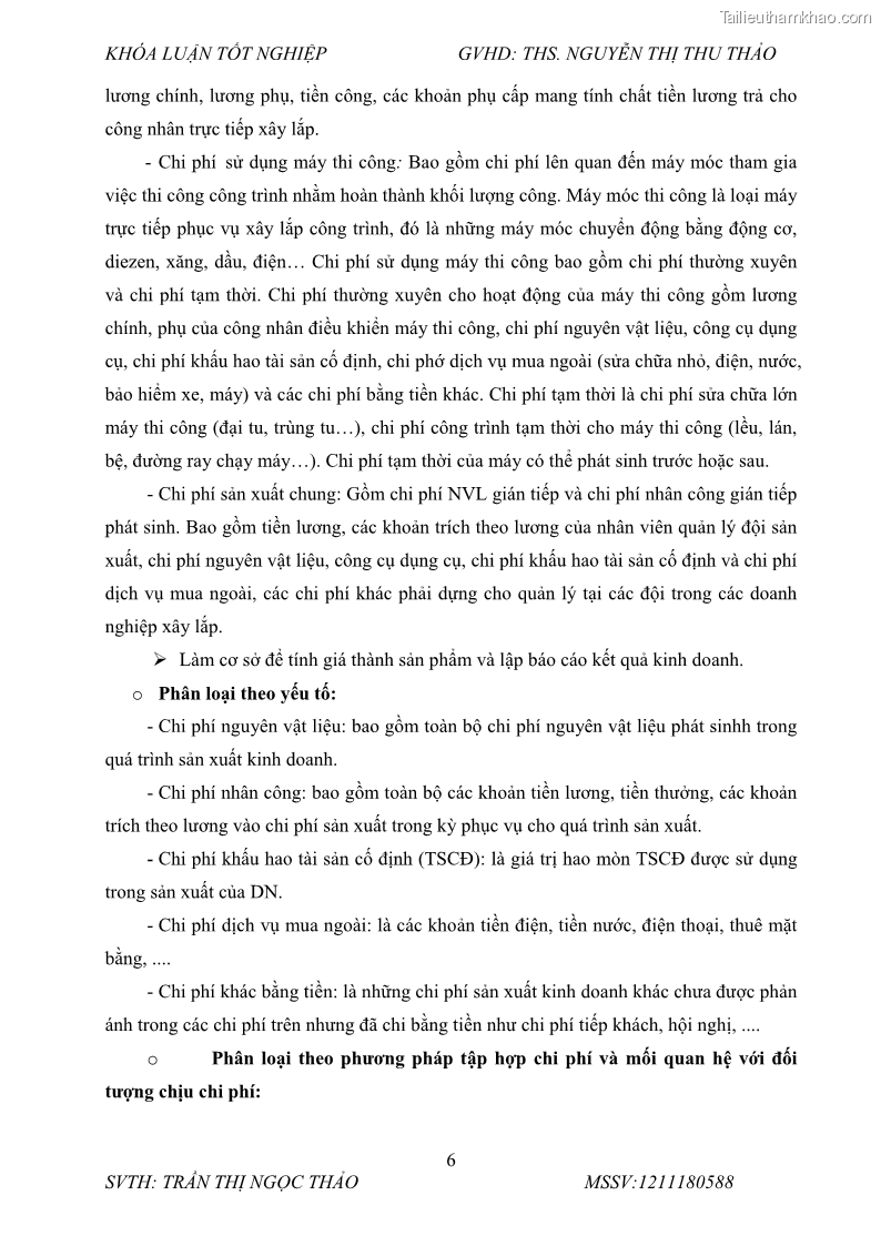 Khóa luận tốt nghiệp Kế toán tập hợp chi phí và tính giá thành sản phẩm tại Công ty cổ phần xây dựng Techcons - 3 Trang 17