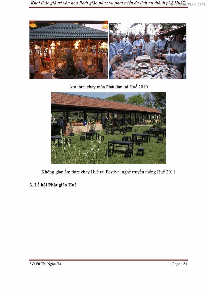 Khóa luận tốt nghiệp văn hóa du lịch Khai thác giá trị văn hóa Phật giáo phục vụ phát triển du lịch tại thành phố Huế - 16 Trang 121