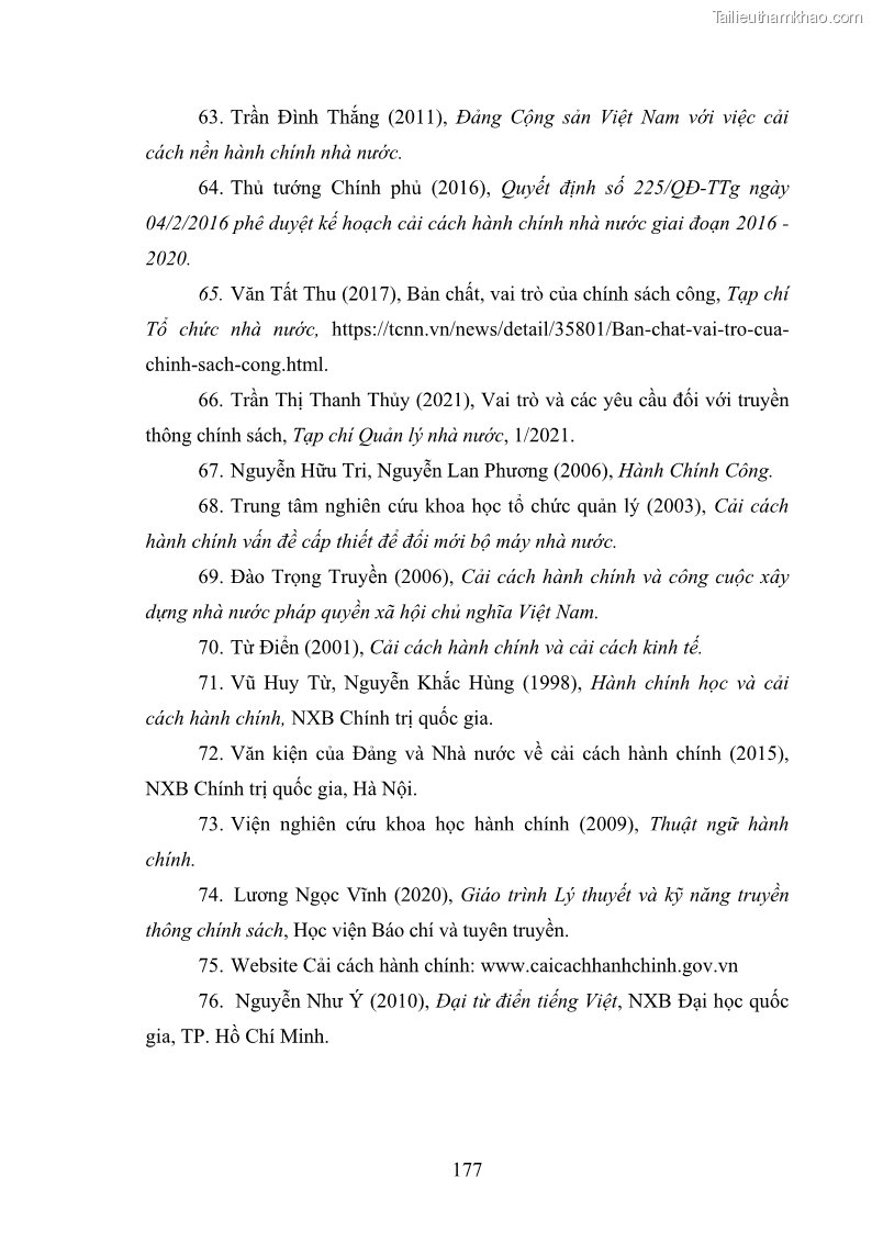 Luận án tiến sĩ báo chí học Báo chí truyền thông về chính sách cải cách hành chính nhà nước Việt Nam - 24 Trang 185