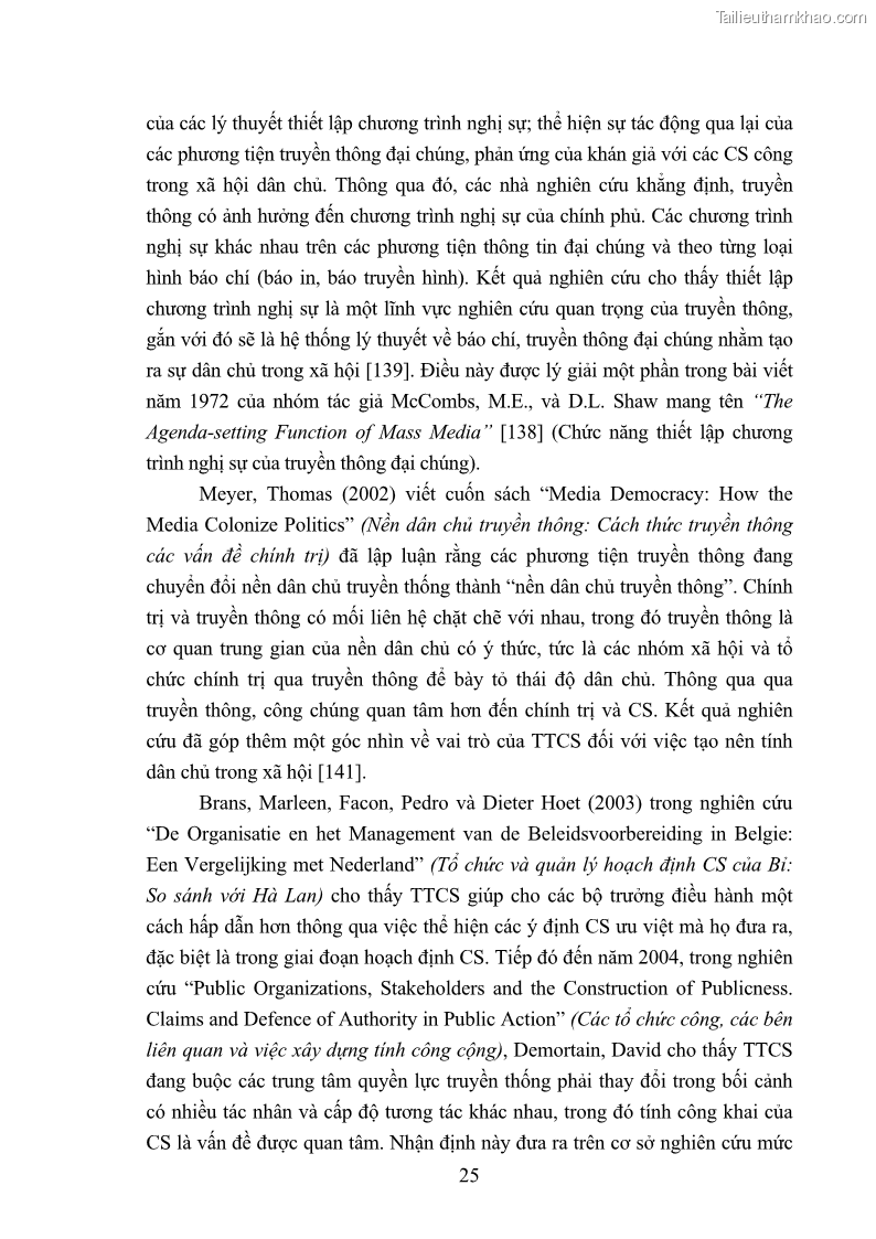 Luận án tiến sĩ báo chí học Báo chí truyền thông về chính sách cải cách hành chính nhà nước Việt Nam - 5 Trang 33