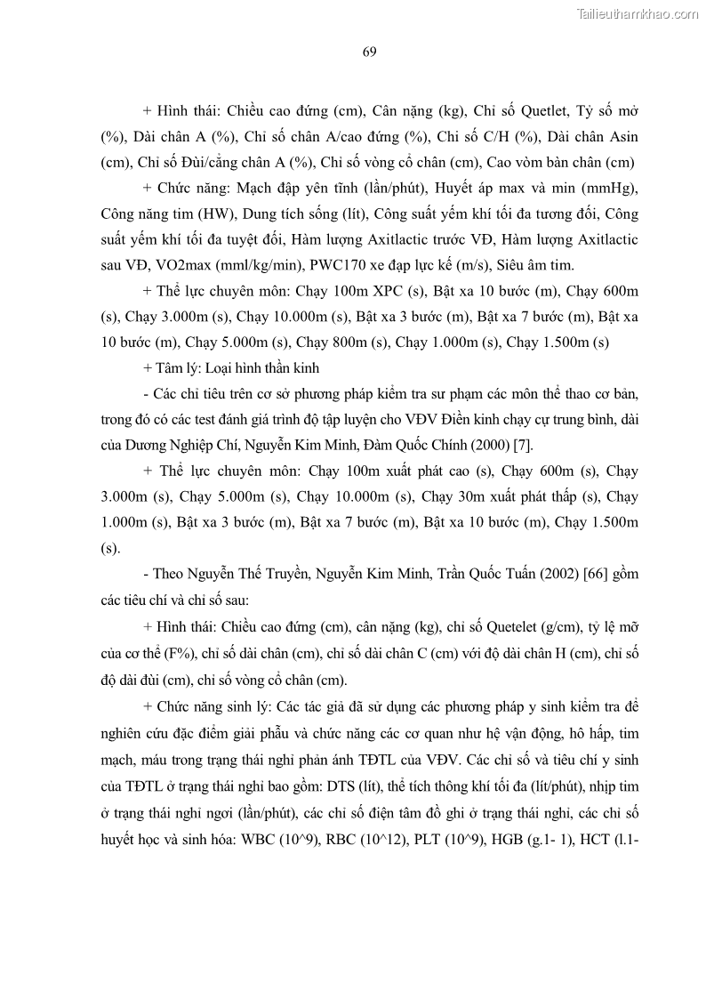 Luận án tiến sĩ giáo dục học Nghiên cứu xây dựng tiêu chuẩn đánh giá trình độ tập luyện cho nam VĐV đội tuyển Điền kinh trẻ chạy cự ly dài 15 – 17 tuổi tỉnh Khánh Hòa sau 2 năm tập luyện - 12 Trang 89