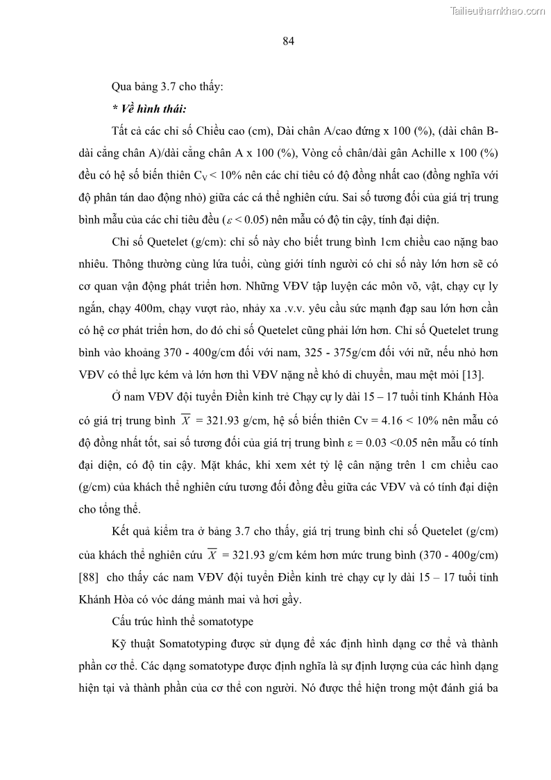 Luận án tiến sĩ giáo dục học Nghiên cứu xây dựng tiêu chuẩn đánh giá trình độ tập luyện cho nam VĐV đội tuyển Điền kinh trẻ chạy cự ly dài 15 – 17 tuổi tỉnh Khánh Hòa sau 2 năm tập luyện - 15 Trang 113
