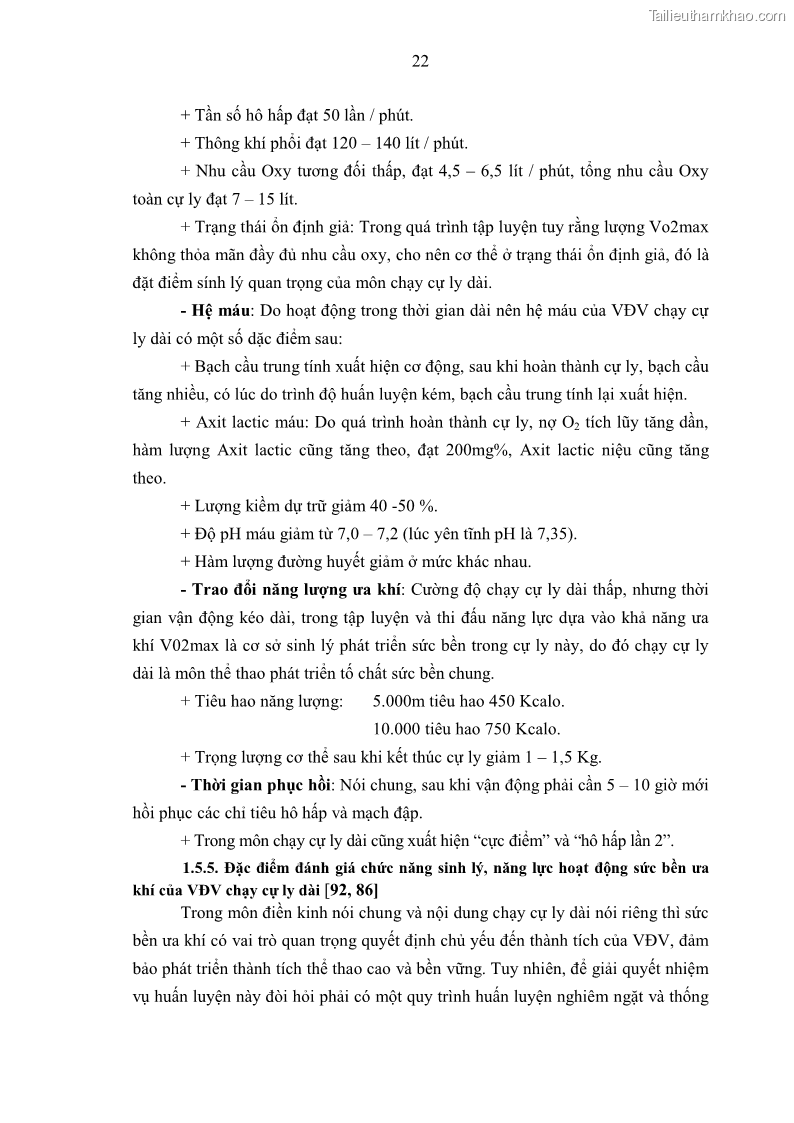 Luận án tiến sĩ giáo dục học Nghiên cứu xây dựng tiêu chuẩn đánh giá trình độ tập luyện cho nam VĐV đội tuyển Điền kinh trẻ chạy cự ly dài 15 – 17 tuổi tỉnh Khánh Hòa sau 2 năm tập luyện - 6 Trang 41