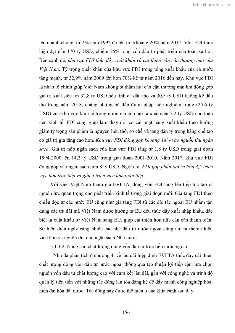 Luận án tiến sĩ kinh tế quốc tế Đánh giá tác động dự kiến của Hiệp định thương mại tự do Việt Nam - EU đối với đầu tư trực tiếp nước ngoài vào Việt Nam - 22 Trang 169