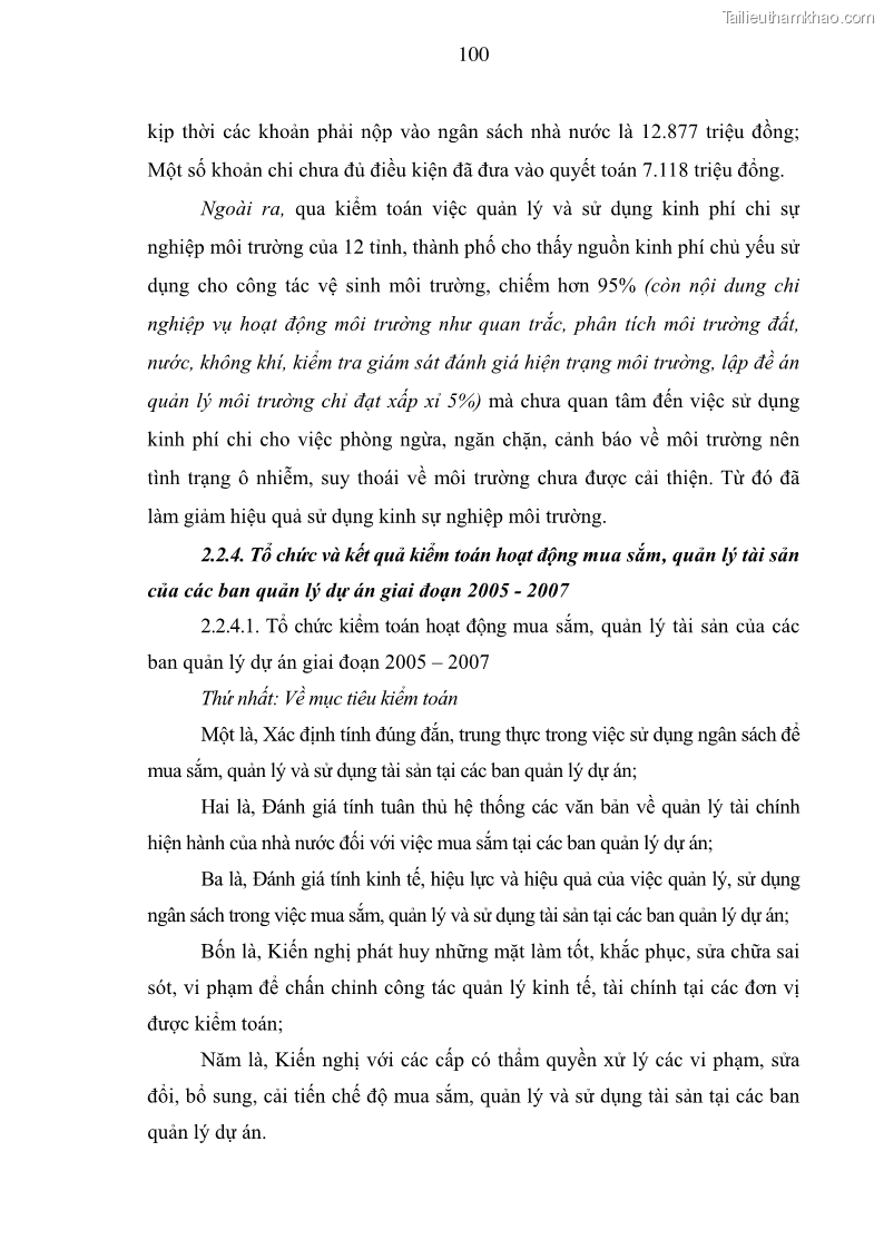 Luận án tiến sĩ kinh tế Tăng cường vai trò của kiểm toán hoạt động ở Việt Nam do kiểm toán nhà nước thực hiện - 14 Trang 105