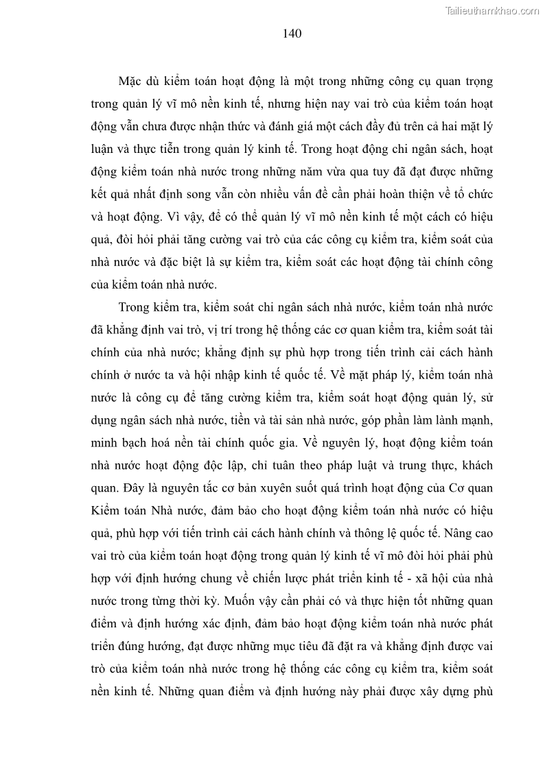 Luận án tiến sĩ kinh tế Tăng cường vai trò của kiểm toán hoạt động ở Việt Nam do kiểm toán nhà nước thực hiện - 19 Trang 145