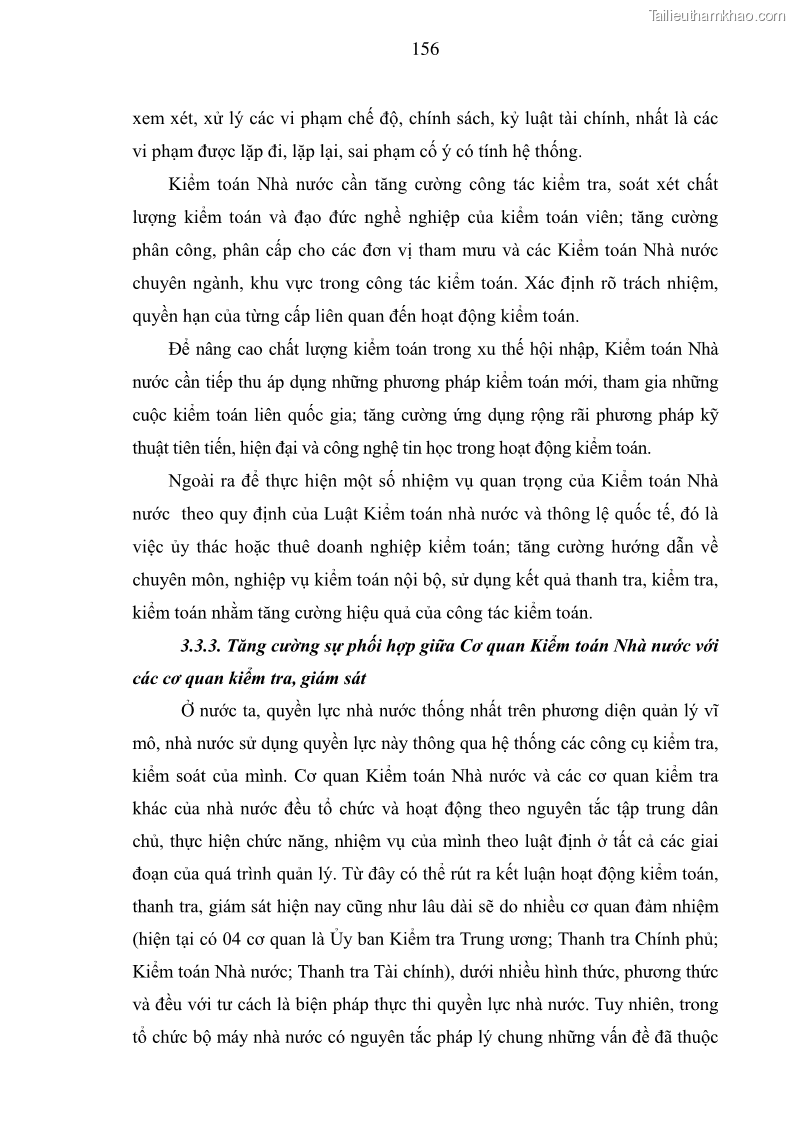 Luận án tiến sĩ kinh tế Tăng cường vai trò của kiểm toán hoạt động ở Việt Nam do kiểm toán nhà nước thực hiện - 21 Trang 161