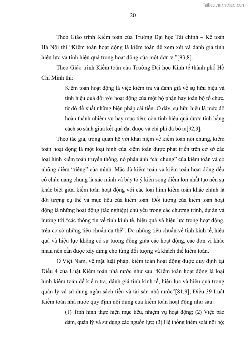 Luận án tiến sĩ kinh tế Tăng cường vai trò của kiểm toán hoạt động ở Việt Nam do kiểm toán nhà nước thực hiện - 4 Trang 25