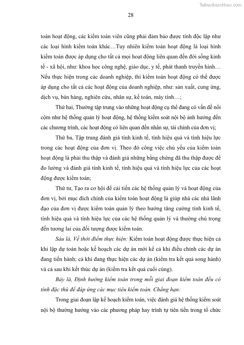 Luận án tiến sĩ kinh tế Tăng cường vai trò của kiểm toán hoạt động ở Việt Nam do kiểm toán nhà nước thực hiện - 5 Trang 33