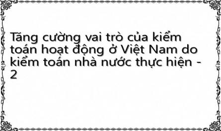 Tăng cường vai trò của kiểm toán hoạt động ở Việt Nam do kiểm toán nhà nước thực hiện - 2