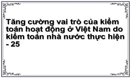 Tăng cường vai trò của kiểm toán hoạt động ở Việt Nam do kiểm toán nhà nước thực hiện - 25