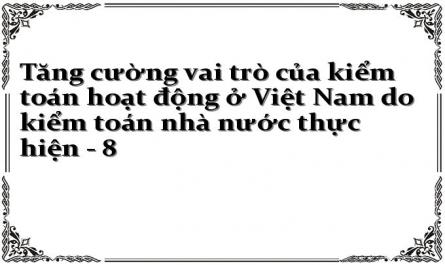 Tăng cường vai trò của kiểm toán hoạt động ở Việt Nam do kiểm toán nhà nước thực hiện - 8