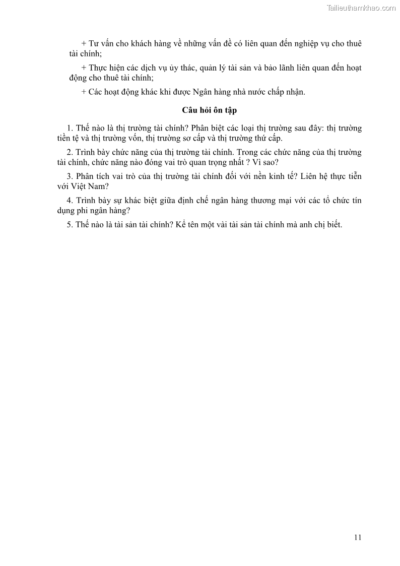 Giáo trình Thị trường tài chính Phần 1 - ThS. Lý Vân Phi Chủ biên - 3 Trang 17