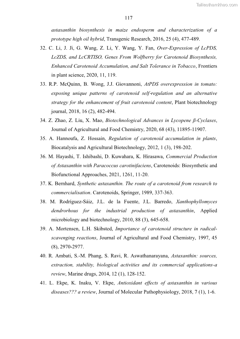 Luận án tiến sĩ công nghệ sinh học Nghiên cứu tạo cây đậu tương Glycine max L. biến đổi gen có khả năng tổng hợp astaxanthin chuyên biệt ở hạt - 17 Trang 129