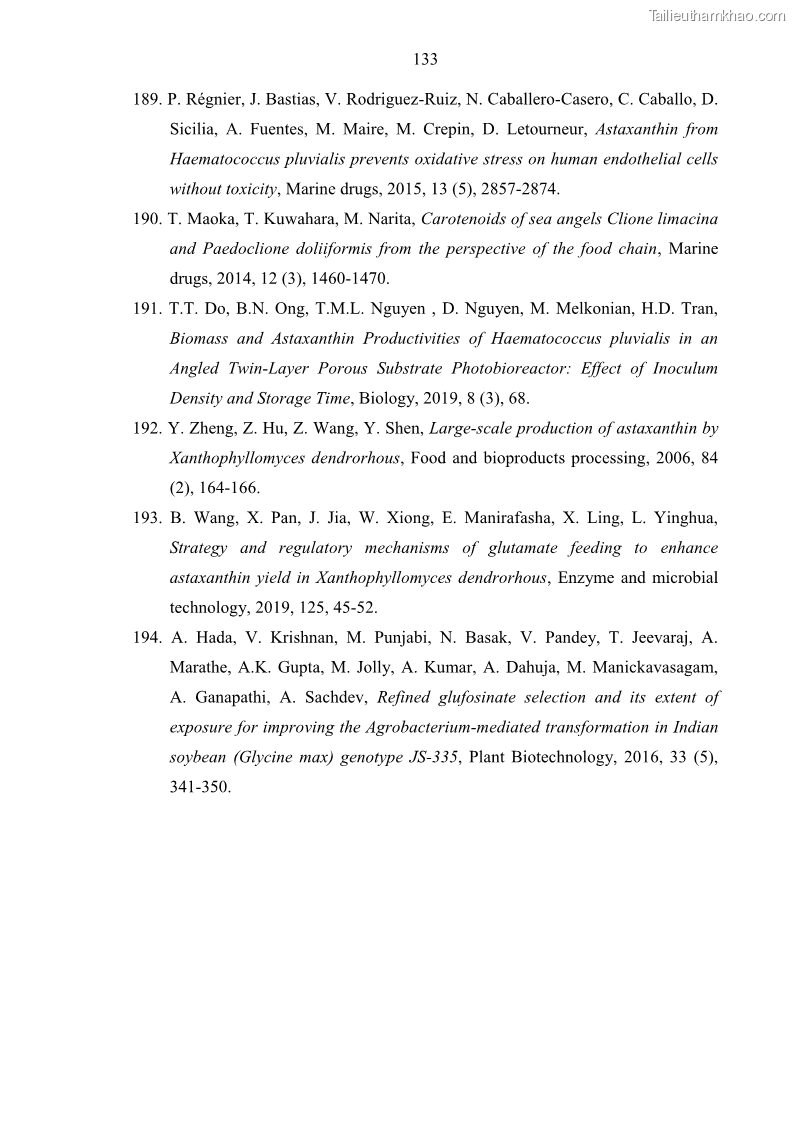 Luận án tiến sĩ công nghệ sinh học Nghiên cứu tạo cây đậu tương Glycine max L. biến đổi gen có khả năng tổng hợp astaxanthin chuyên biệt ở hạt - 19 Trang 145
