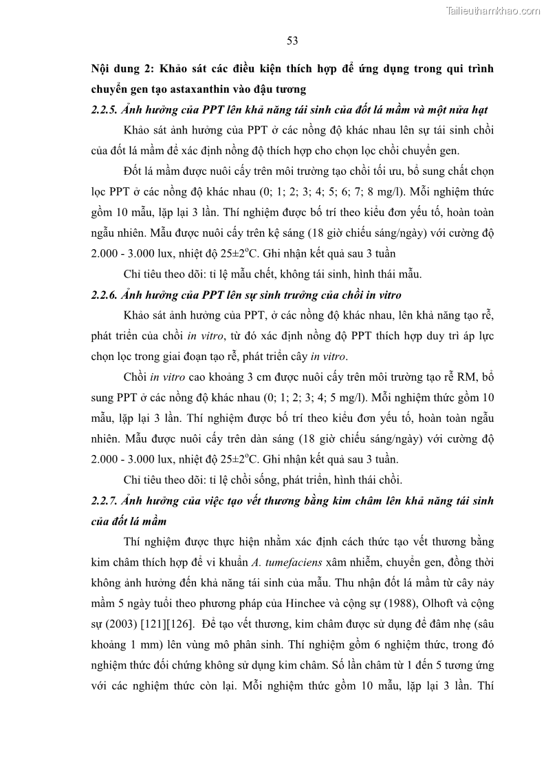 Luận án tiến sĩ công nghệ sinh học Nghiên cứu tạo cây đậu tương Glycine max L. biến đổi gen có khả năng tổng hợp astaxanthin chuyên biệt ở hạt - 9 Trang 65