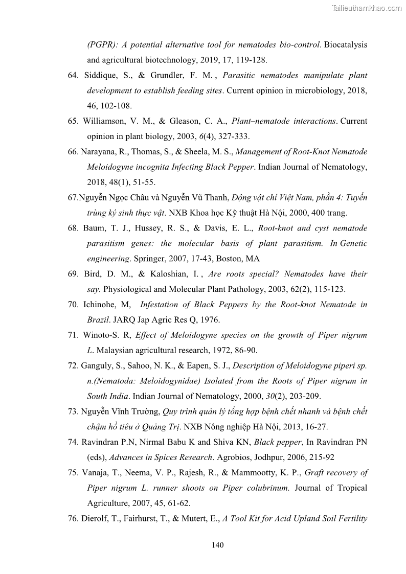 Luận án tiến sĩ công nghệ sinh học Tuyển chọn, nghiên cứu đặc tính kháng tác nhân gây bệnh và tạo chế phẩm phòng trừ bệnh rễ của các chủng vi khuẩn vùng rễ cây hồ tiêu Piper nigrum L. tại Tây Nguyên - 20 Trang 153