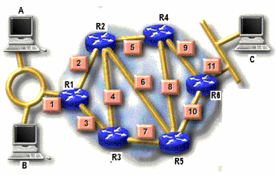 Hình 5 2 – Nhiều đường đi cho một đích đến Trong một mạng diện rộng 3