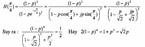 Giải phương trình trên ta được P 0 23 Kết quả H 0 0 458 1  0 23 z  1 10