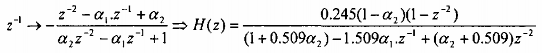 Bộ lọc dải thông có các zero tại và một cặp cực tùy thuộc vào việc chọn 18