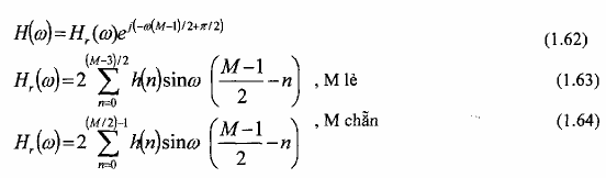 Đặc tính pha của bộ lọc cho cả hai trường hợp M lẻ và M chẵn là Các công 17
