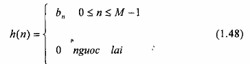 Trong pt 1 46 chỉ số trên của tổng được chọn là M 1 để đáp ứng xung có 7