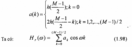 Trường hợp 2 Đáp ứng xung h n đối xứng h n h M 1 n và M chẵn Đổi chỉ 11