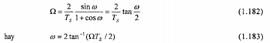 Quan hệ 1 183 giữa các biến tần số trong hai miền tương tự và số được 19