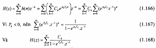 Ta thấy bộ lọc số có các cực tại z k e P k T s k 1 2 N Với hàm hệ 5