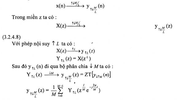 Bây giờ ta xét quan hệ vào ra của bộ biến đổi nhịp nhịp như sau y M n 15