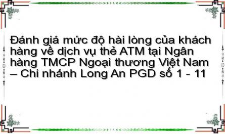 Đánh giá mức độ hài lòng của khách hàng về dịch vụ thẻ ATM tại Ngân hàng TMCP Ngoại thương Việt Nam – Chi nhánh Long An PGD số 1 - 11