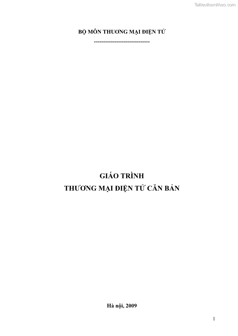 Giáo trình Thương mại điện tử 2009 Phần 1 - 1 Trang 1