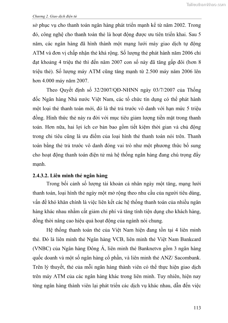 Giáo trình Thương mại điện tử 2009 Phần 1 - 15 Trang 113