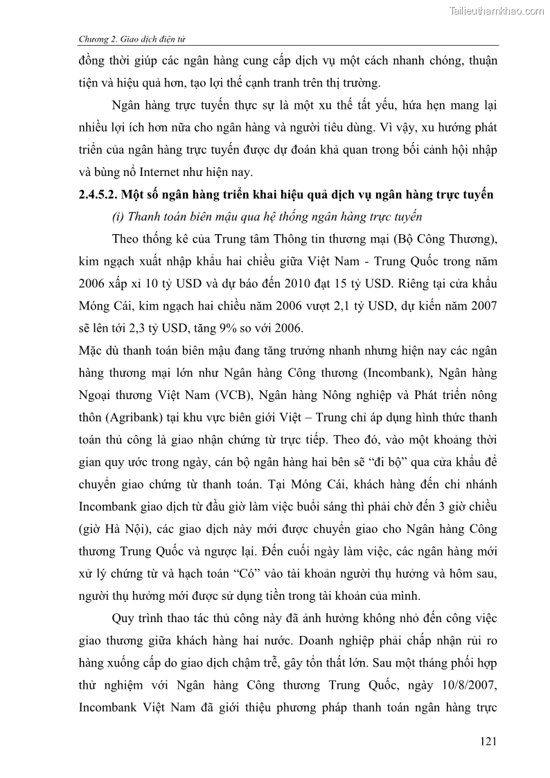 Giáo trình Thương mại điện tử 2009 Phần 1 - 16 Trang 121