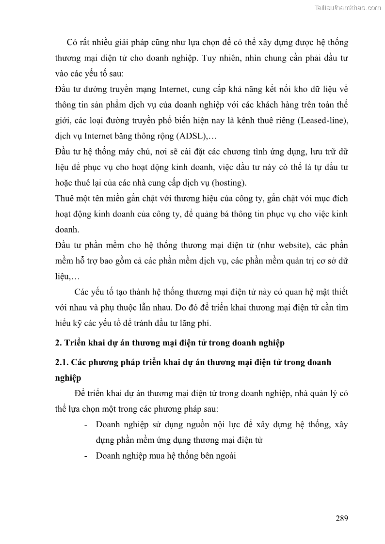 Giáo trình Thương mại điện tử 2009 Phần 1 - 37 Trang 289