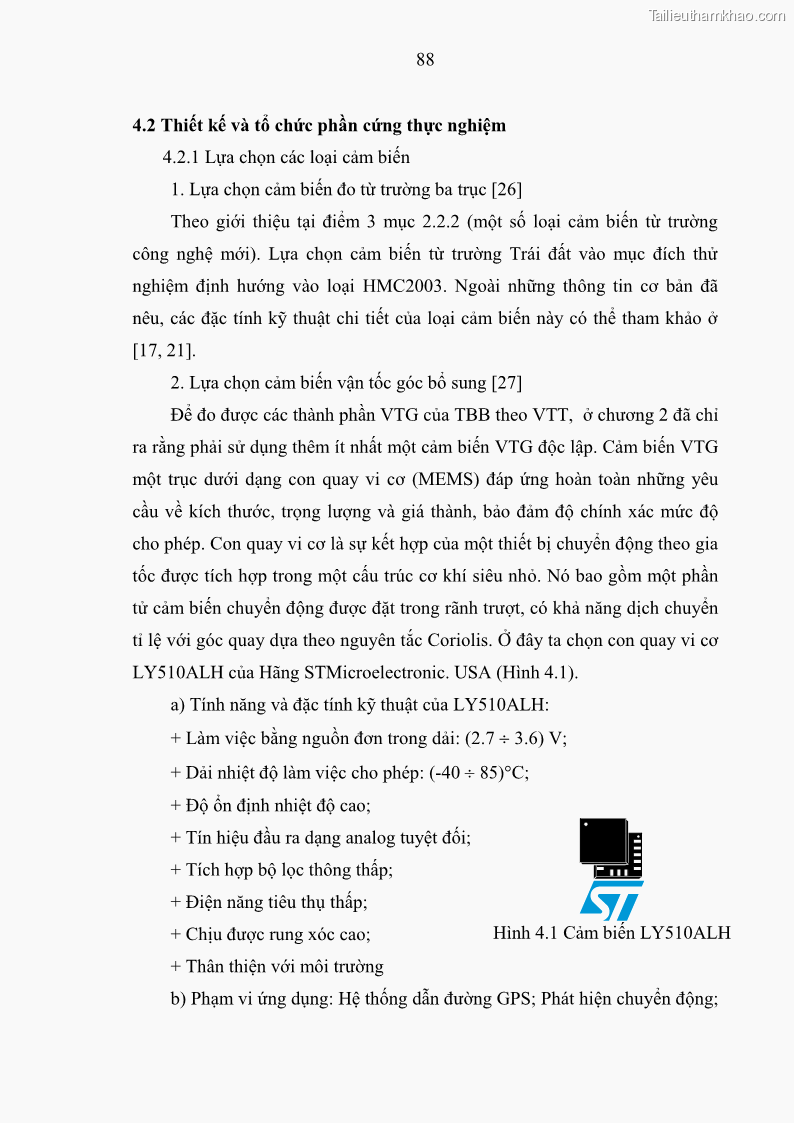 Luận án tiến sĩ kỹ thuật Nghiên cứu xác định định hướng không gian của thiết bị bay theo các phép đo từ trường trái đất - 14 Trang 105