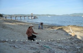 Bãi đá bị mài mòn dưới chân Gành Đèn Bãi tắm Sông Cầu Phỏng vấn người 29