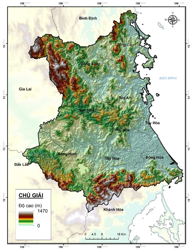 Hình 2 2 Mô hình số độ cao DEM tỉnh Phú Yên 2 1 2 3 Khí hậu Phú Yên nằm 2