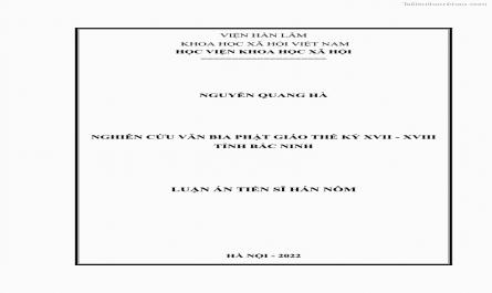 Luận án tiến sĩ hán nôm Nghiên cứu văn bia Phật giáo thế kỷ XVII - XVIII tỉnh Bắc Ninh - 1