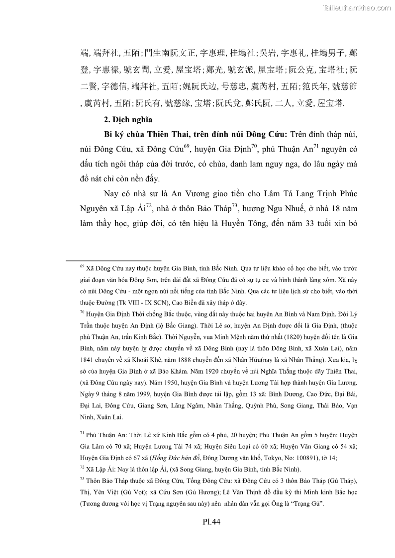 Luận án tiến sĩ hán nôm Nghiên cứu văn bia Phật giáo thế kỷ XVII - XVIII tỉnh Bắc Ninh - 32 Trang 249