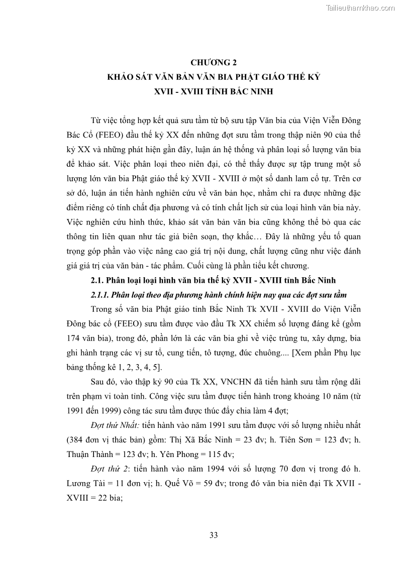 Luận án tiến sĩ hán nôm Nghiên cứu văn bia Phật giáo thế kỷ XVII - XVIII tỉnh Bắc Ninh - 6 Trang 41