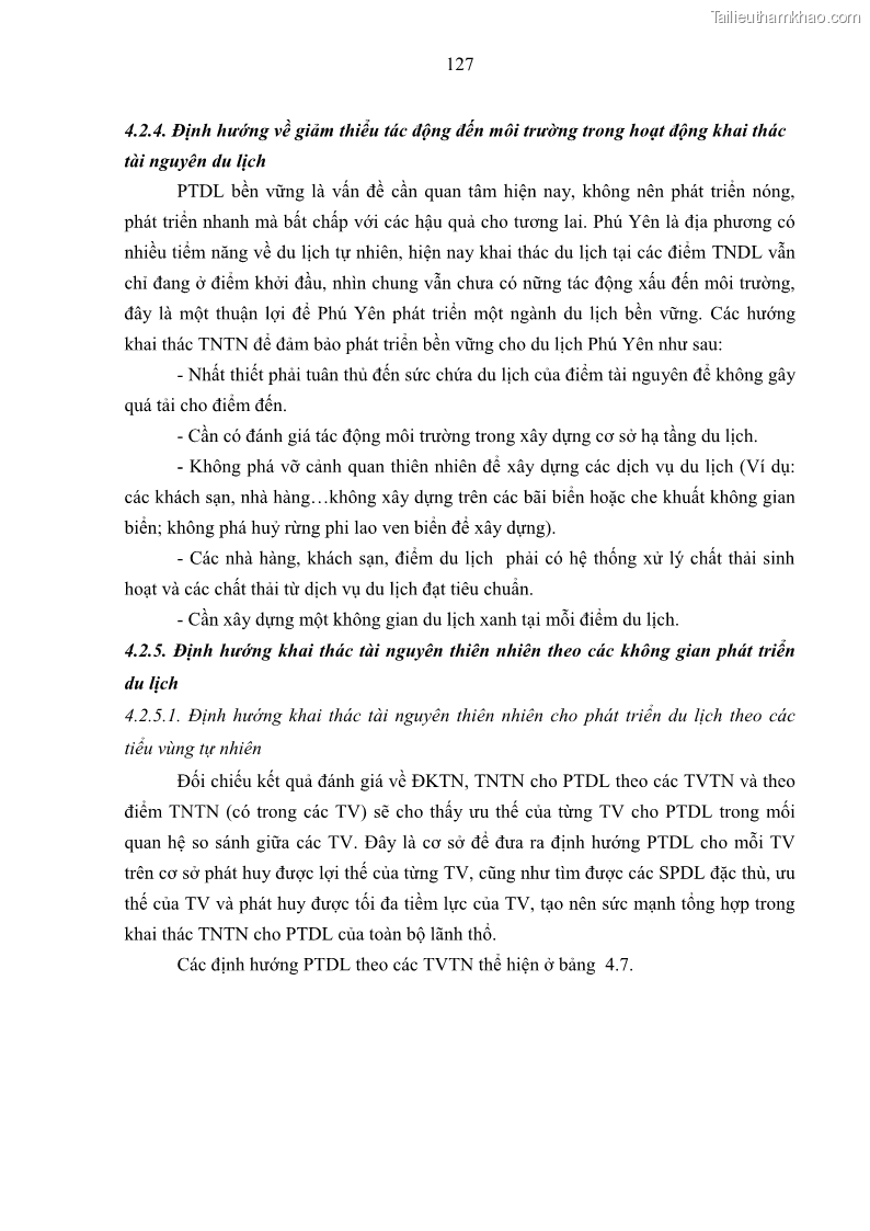 Luận án tiến sĩ khoa học trái đất Đánh giá điều kiện tự nhiên, tài nguyên thiên nhiên tỉnh Phú Yên phục vụ phát triển du lịch - 18 Trang 137
