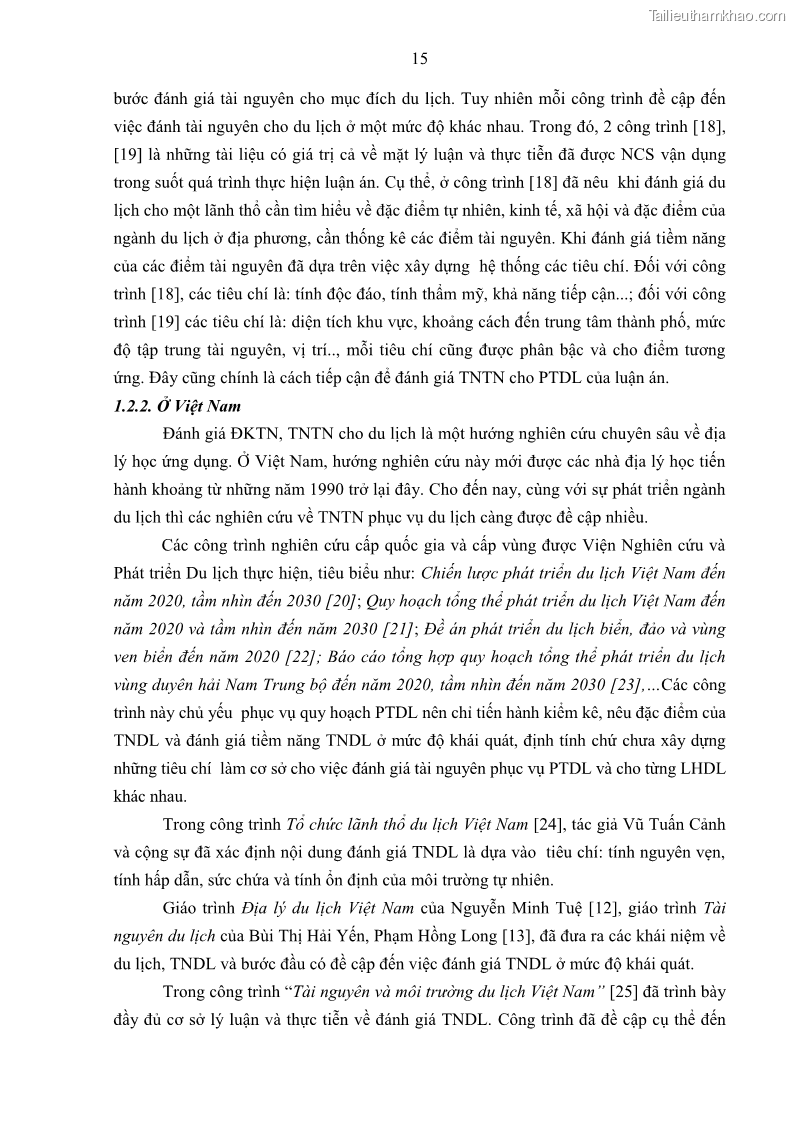 Luận án tiến sĩ khoa học trái đất Đánh giá điều kiện tự nhiên, tài nguyên thiên nhiên tỉnh Phú Yên phục vụ phát triển du lịch - 4 Trang 25