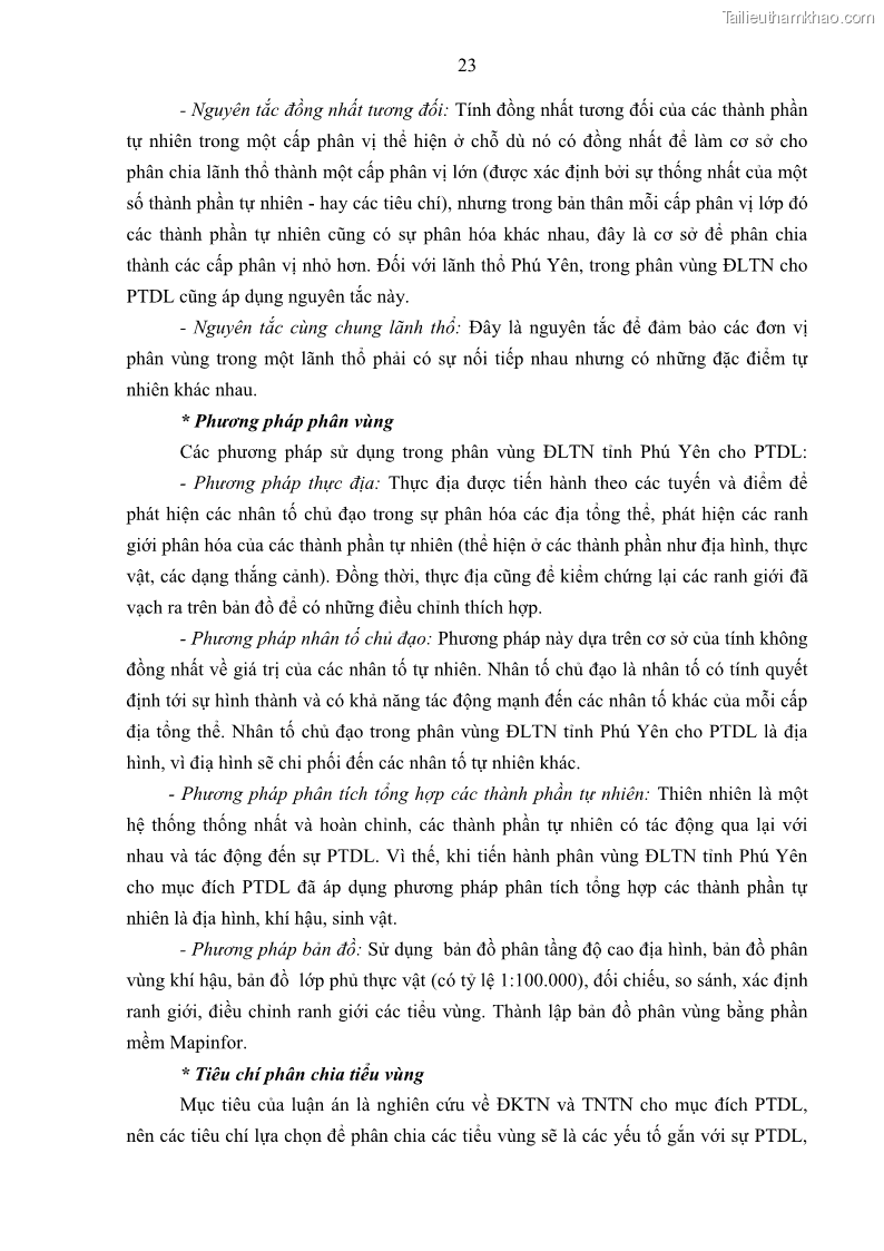 Luận án tiến sĩ khoa học trái đất Đánh giá điều kiện tự nhiên, tài nguyên thiên nhiên tỉnh Phú Yên phục vụ phát triển du lịch - 5 Trang 33