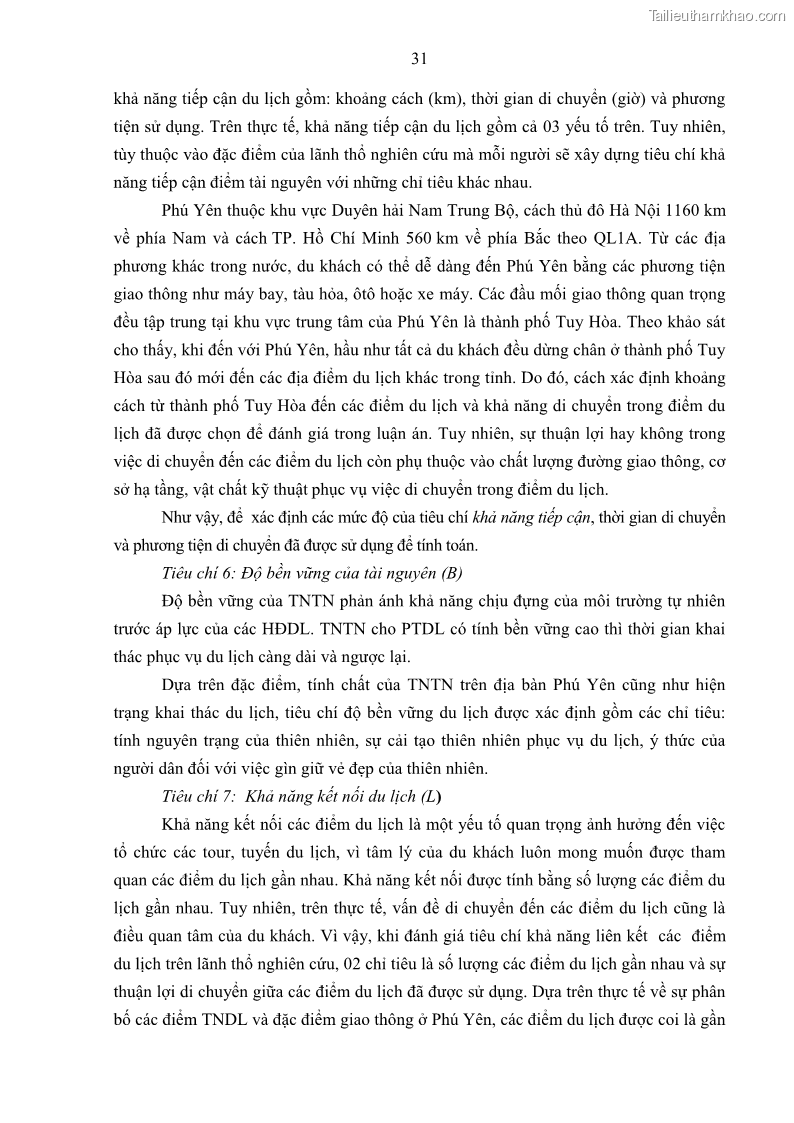 Luận án tiến sĩ khoa học trái đất Đánh giá điều kiện tự nhiên, tài nguyên thiên nhiên tỉnh Phú Yên phục vụ phát triển du lịch - 6 Trang 41