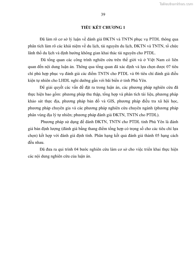Luận án tiến sĩ khoa học trái đất Đánh giá điều kiện tự nhiên, tài nguyên thiên nhiên tỉnh Phú Yên phục vụ phát triển du lịch - 7 Trang 49